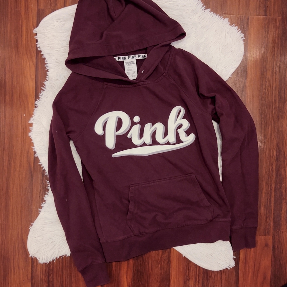 PINK Victoria's Secret Script Embroidered Hoodie